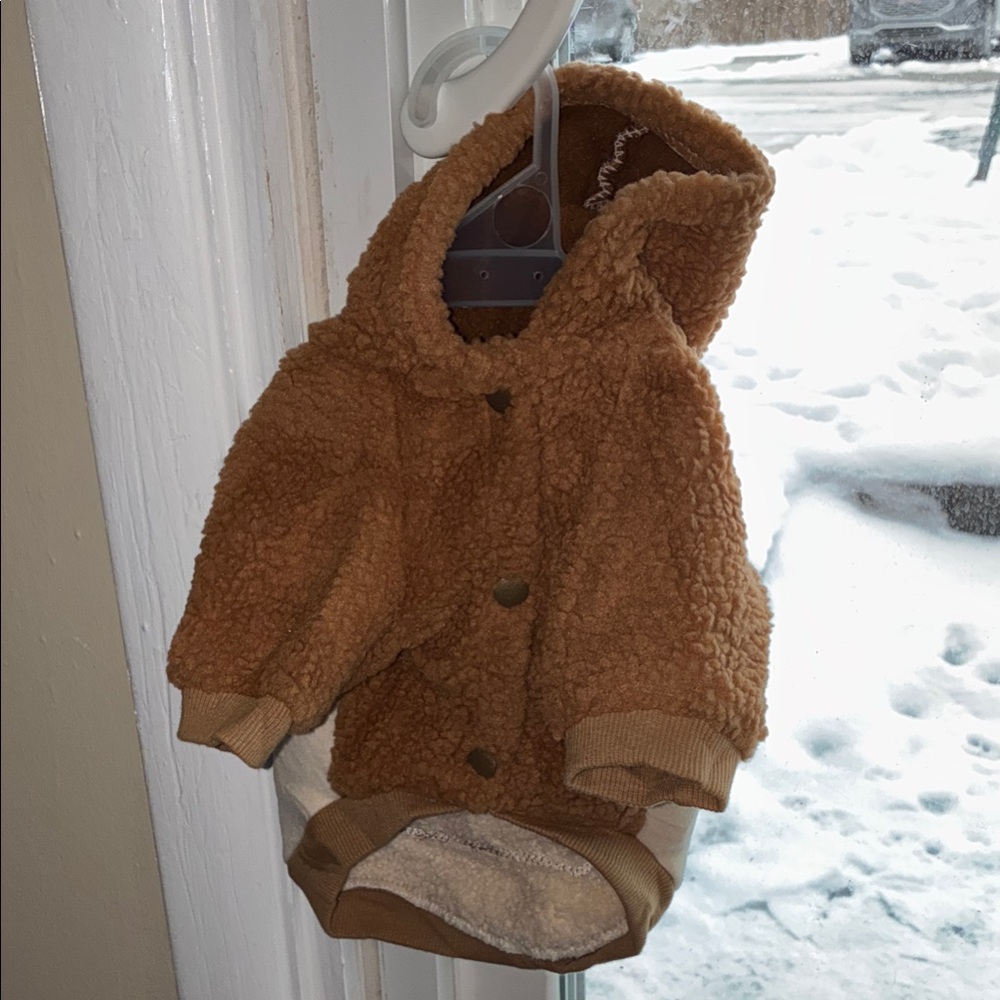 Cozy Brown Sherpa Dog Hoodie